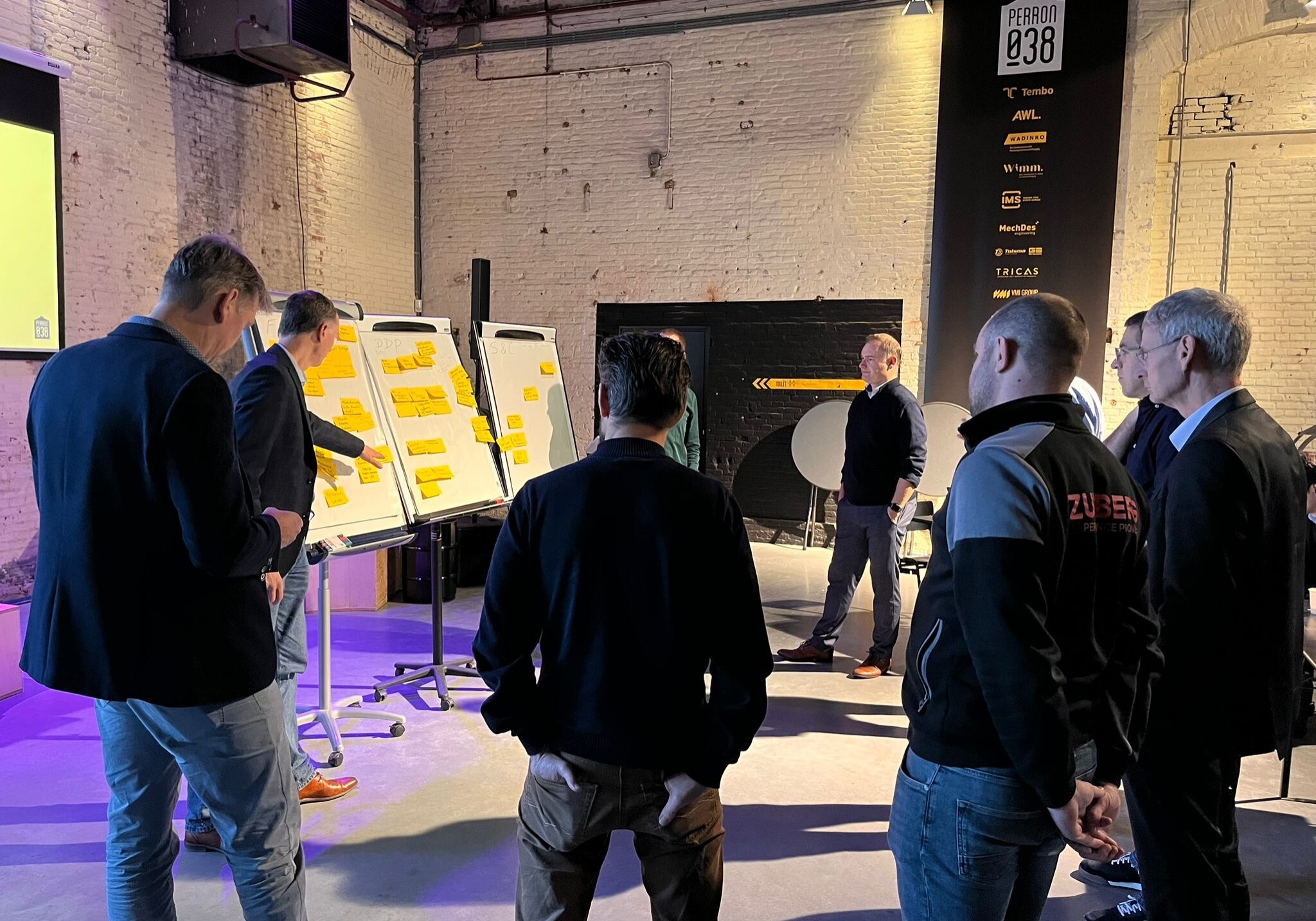 R&D managers van bedrijven brainstormen op Perron038